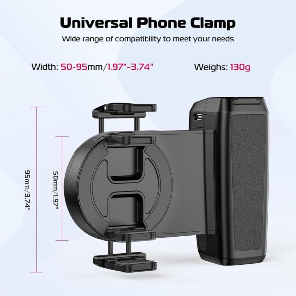 ULANZI Selfie Phone Tripod Mount MA35, 2-in-1 Magnetic & Phone Clip Camera Grip Handle Holder with Detachable Remote Shutter with Cold Shoe Adapter for iPhone 14 15 Samsung Smartphone Video Shooting - Image 7