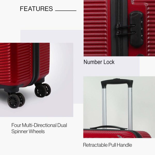 NOVEX Ivory Check-in Size Scratch Resistant Trolley with 28-Inch | Polycarbonate Travel Roller Case, Hard Suitcase/Luggage Trolleys | Red, 4-Wheel, 360° Smooth Rolling Spinner Bag - Men & Women - Image 9