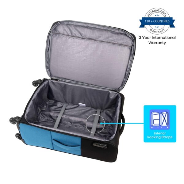 American Tourister Trolley Bag for Travel|Kansas 80 Cms Polyester Softsided Large Check-in Luggage Bag|Speed_Wheel Suitcase for Travel|Trolley Bag for Travelling, Black - Image 5