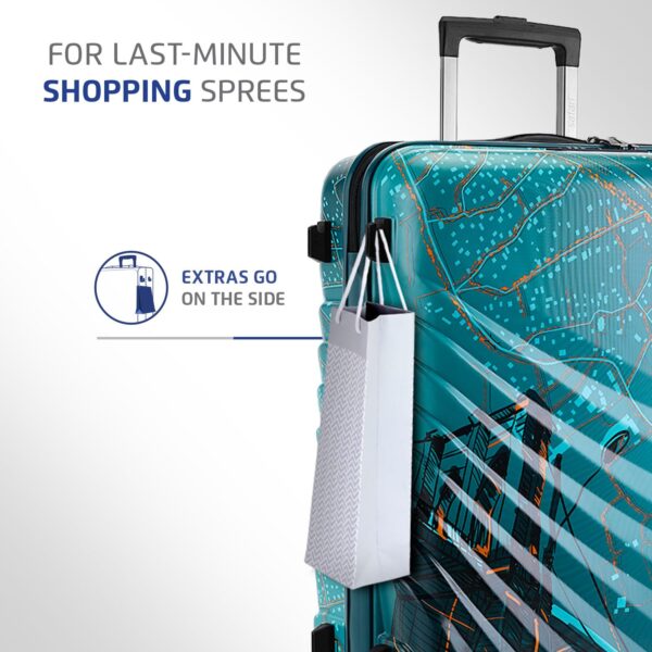 Safari Select Brooklyn 77 Cms Check-in Trolley Bag Hard Case Polycarbonate 8 Wheels with 360 Degree Rotation, Recessed TSA Lock, Anti-Theft Zipper, Trolley Bags for Travel, Suitcase for Travel, Teal - Image 8