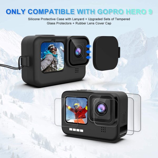 Action Pro Waterproof Case kit Compatible with GoPro-9/10/11/12/13 Action Camera with Silicone Case and 9H Screen Protector Camera Accessories - Image 3