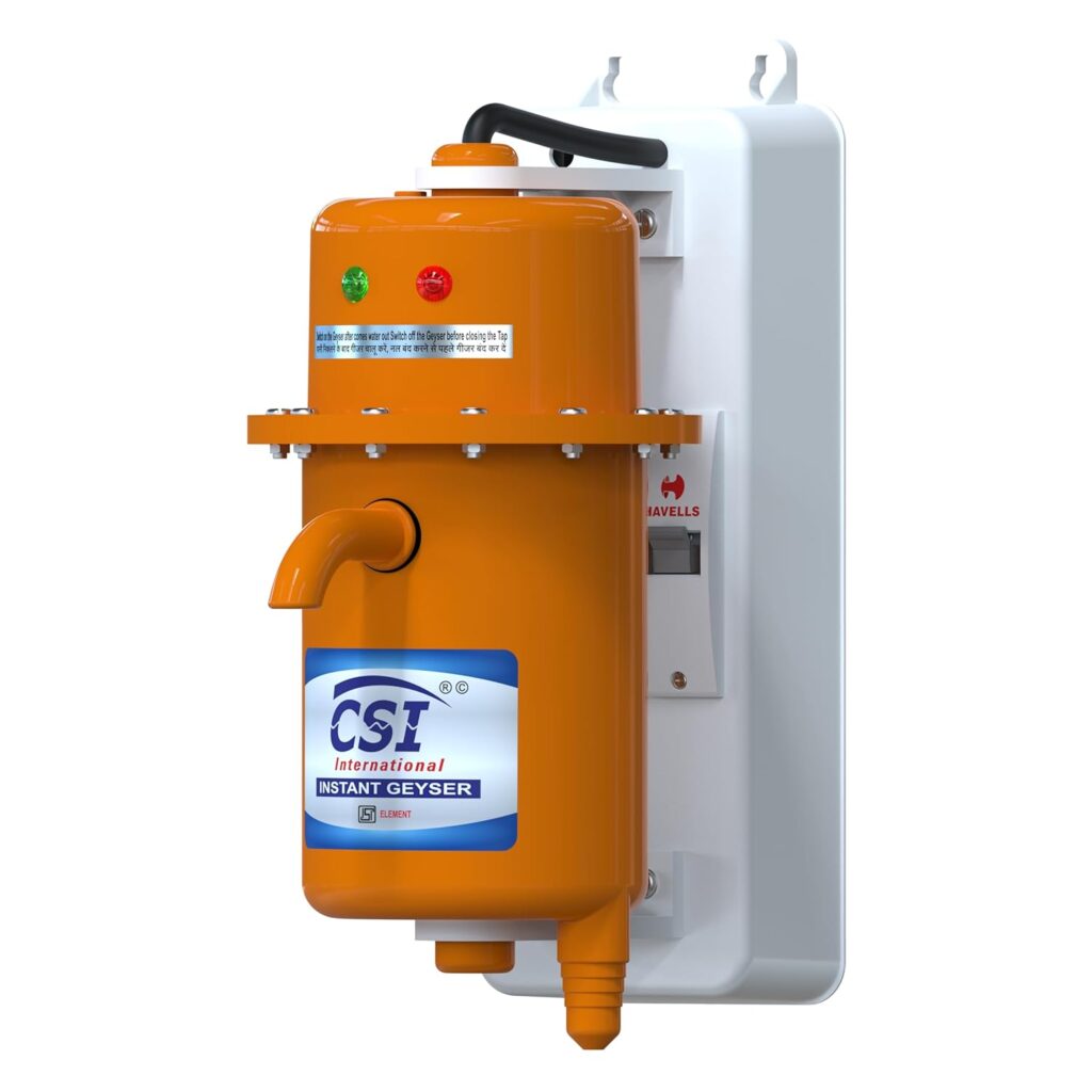 CAPITAL Instant Water Geyser 1 L Portable water heater, Made of First Class ABS Plastic, Auto Cut Off Feature with 1 Year Warranty, For Home, Office, Restaurant etc (With MCB, Orange)