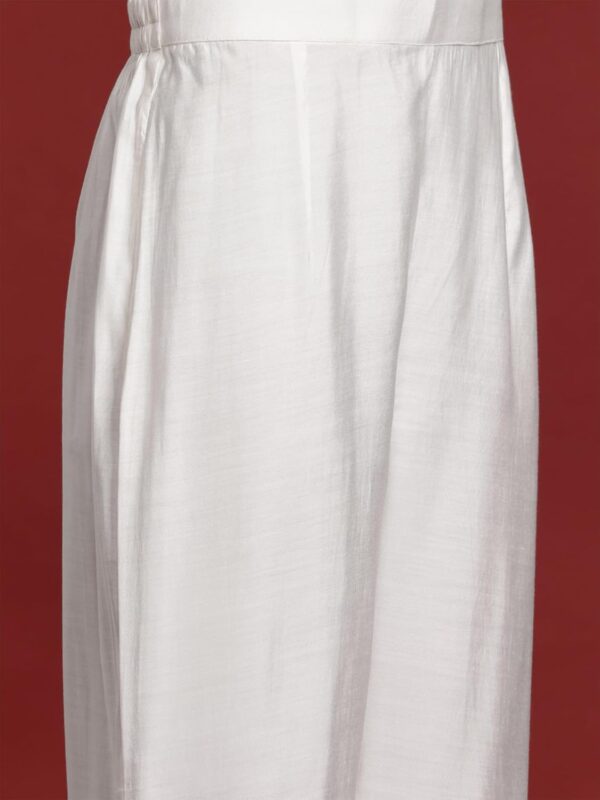 INDO ERA Women's Off White Silk Blend Embroidered Straight Kurta & Pant with Dupatta Set (KH9OW6656) - Image 8