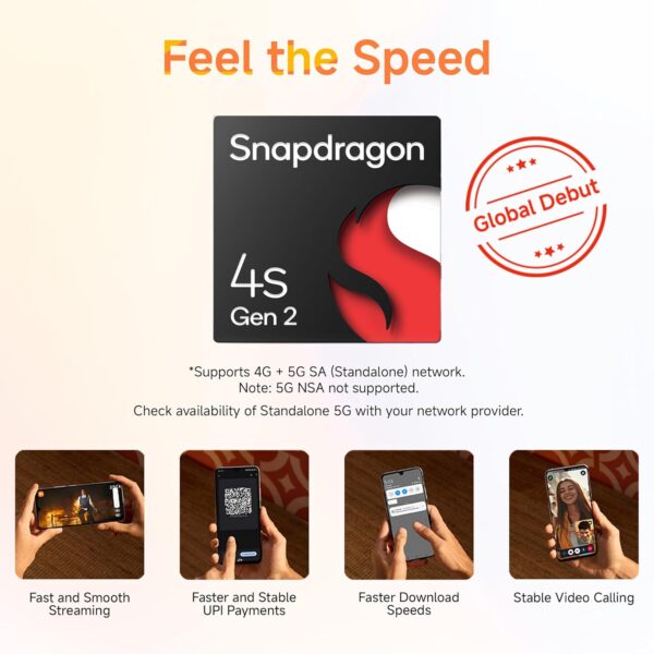 Redmi A4 5G (Starry Black, 4GB RAM, 128GB Storage) | Global Debut SD 4s Gen 2 | Segment Largest 6.88in 120Hz | 50MP Dual Camera | 18W Fast Charging - Image 5