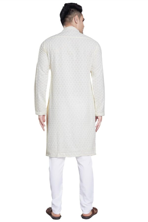 DIVISIVE Men's Sequince Embroidered Cotton Blend Only Kurta - Image 6
