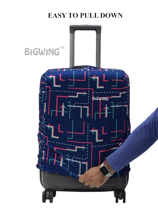 BIGWING Protective Cover in Polyester Fabric with Arrow Print | 28' Inch 75 cm Large Size | Hard Luggage Trolley Bag Cover (Fits Only On Fiber - Plastic Trolley Bag) - Image 3