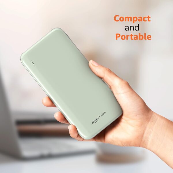 Amazon Basics 10000 mAh 22.5W Ultra Fast Charging Power Bank | Type C Power Delivery (Input & Output) | Quick Charge | Two-Way Fast Charging (Lime) - Image 6