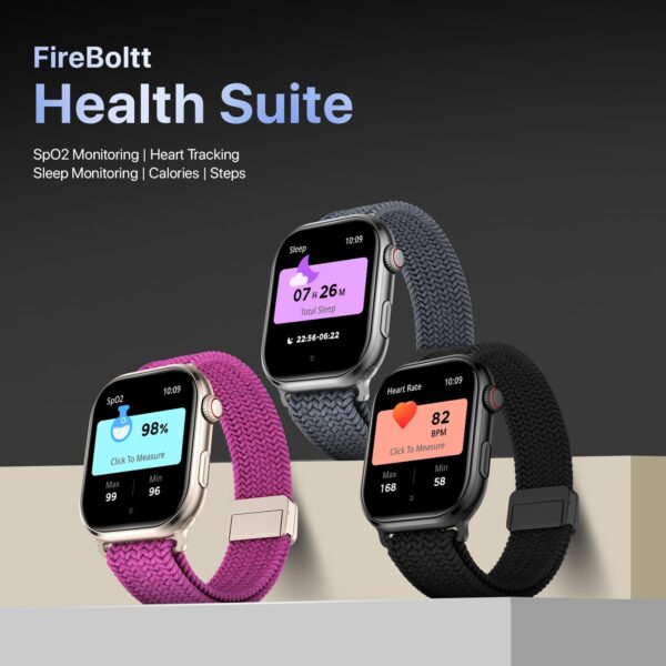 Fire-Boltt Brillia Pro Smart Watch with 51.3mm (2.02 inch) AMOLED Display, Bluetooth Calling, SpO2, Heart Rate Monitoring, 120+ Sports Modes, IP67 Waterproof, Long Battery Life (Grey Wave) - Image 8