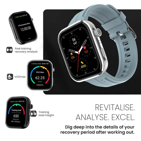 Noise ColorFit Pro 5 Max 1.96" AMOLED Display Smart Watch, BT Calling, Post Training Workout Analysis, VO2 Max, Rapid Health, 5X Faster Data Transfer - Space Blue - Image 3