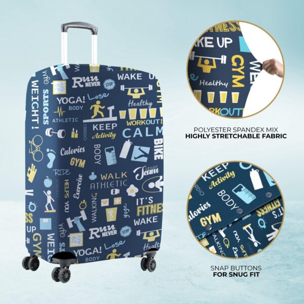NT CREATION Navy Blue Polyester Fabric Small Protective Luggage Cover | Medium Protective Luggage Cover Without Suitcase - Navy Blue | Size - 24 in (Fit - 22-26 in Luggage) - Image 3