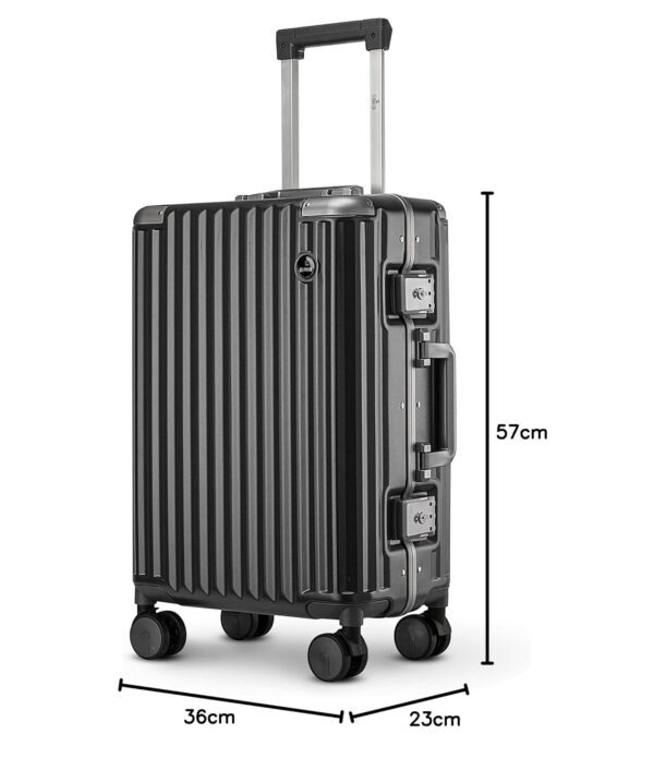 THE CLOWNFISH Stark Series Luggage Polycarbonate Hard Case Suitcase Eight Wheel Trolley Bag With Double Tsa Locks- Sooty Black (Small Size,57 Cm-22 Inch,8 Spinner) - Image 11