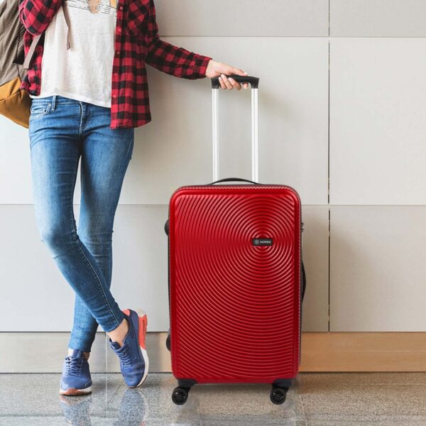 NOVEX Ivory Check-in Size Scratch Resistant Trolley with 28-Inch | Polycarbonate Travel Roller Case, Hard Suitcase/Luggage Trolleys | Red, 4-Wheel, 360° Smooth Rolling Spinner Bag - Men & Women - Image 8