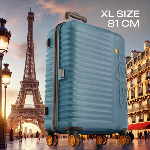Safari Insignia 8 Wheels 81cm Large Size Check-in Trolley Bag, TSA Lock, Hard Case Polycarbonate, XL Size International Travel Luggage, Suitcase for Travel, Trolley Bags for Travel, Ink Blue - Image 3