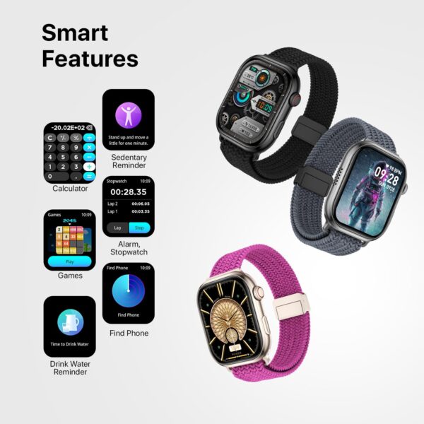 Fire-Boltt Brillia Pro Smart Watch with 51.3mm (2.02 inch) AMOLED Display, Bluetooth Calling, SpO2, Heart Rate Monitoring, 120+ Sports Modes, IP67 Waterproof, Long Battery Life (Grey Wave) - Image 12