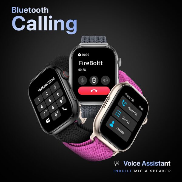 Fire-Boltt Brillia Pro Smart Watch with 51.3mm (2.02 inch) AMOLED Display, Bluetooth Calling, SpO2, Heart Rate Monitoring, 120+ Sports Modes, IP67 Waterproof, Long Battery Life (Grey Wave) - Image 7