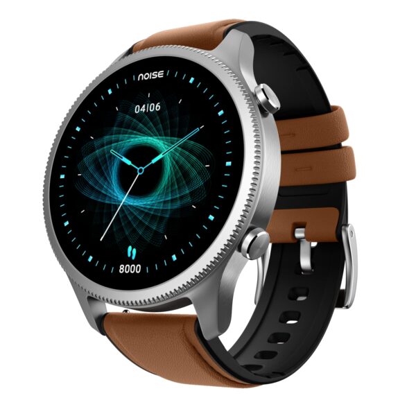 NoiseFit Halo 1.43" AMOLED Display, Bluetooth Calling Round Dial Smart Watch, Premium Metallic Build, Always on Display, Smart Gesture Control, 100 Sports Modes (Vintage Brown) - Image 2
