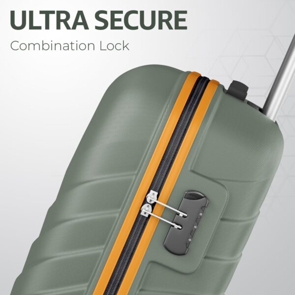 Safari Crescent 8 Wheels 56cm Small Cabin Trolley Bag Hard Case Polycarbonate 360 Degree Wheeling System Luggage, Travel Bag, Suitcase for Travel, Trolley Bags for Travel, Thyme Green - Image 6