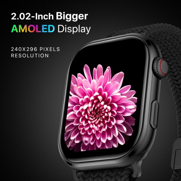 Fire-Boltt Brillia Pro Smart Watch with 51.3mm (2.02 inch) AMOLED Display, Bluetooth Calling, SpO2, Heart Rate Monitoring, 120+ Sports Modes, IP67 Waterproof, Long Battery Life (Black Wave) - Image 5