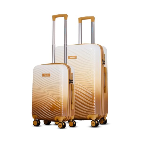 Dunes Polycarbonate Trolley Bag Set - Cabin (50 cm) + Check-in (66 cm) | Hard Shell 8 Spinner Wheels | Lightweight & Durable Luggage | 360° Spinner | Water Repellent | Desert Sand - Image 2