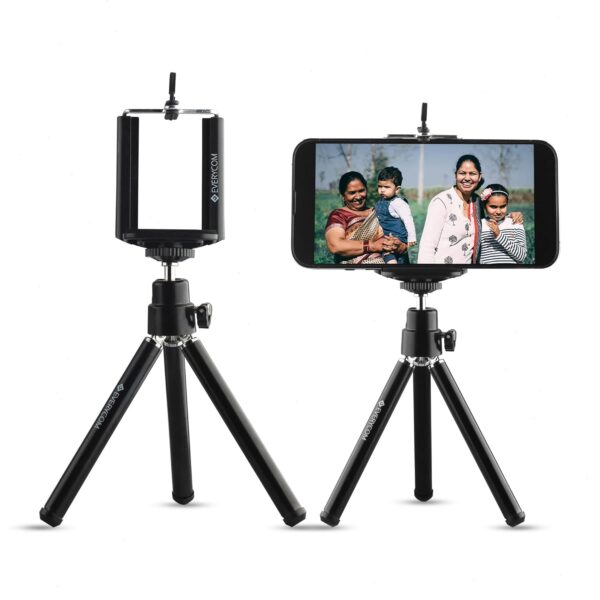 Everycom Mini Adjustable Tripod with Mount Ideal for All Mobile Phones and Digital Camera - Black - Image 2