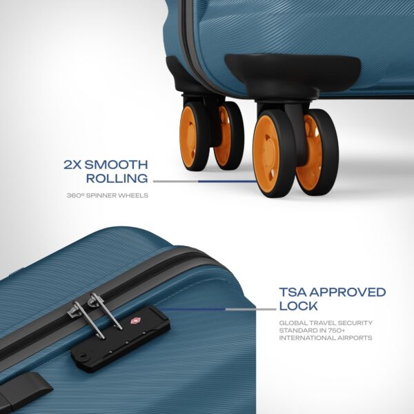 Safari Insignia 8 Wheels 81cm Large Size Check-in Trolley Bag, TSA Lock, Hard Case Polycarbonate, XL Size International Travel Luggage, Suitcase for Travel, Trolley Bags for Travel, Ink Blue - Image 5