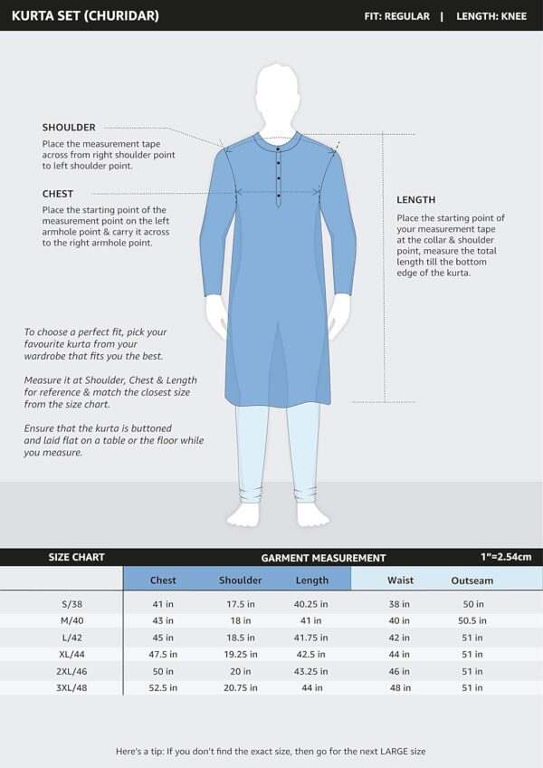 Amazon Brand - Symbol Men's Cotton Solid Festive Embellished Long Kurta (Regular Fit) - Image 7