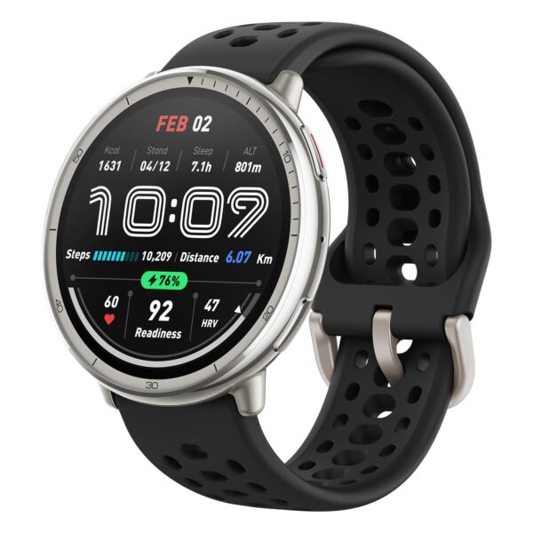 Amazfit Active 2 44mm AMOLED Smart Watch, Built in GPS, 10day Battery, 5ATM Water Resistant, for iOS & Android, Accurate Readings, 2000 Nits Bright, 160+ Sports Mode, Sleep Monitor, Black Silicone - Image 2