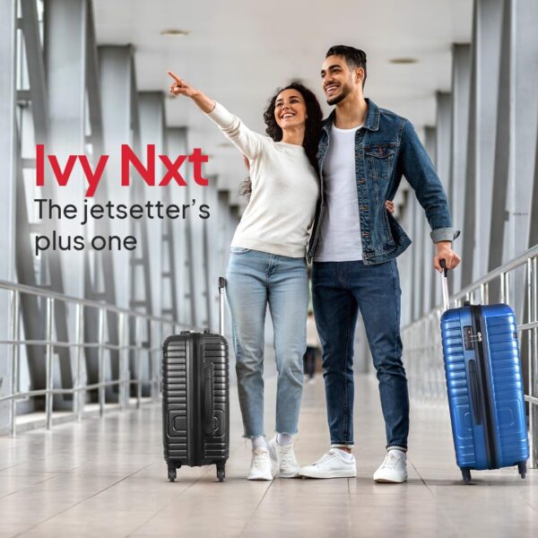 American Tourister Ivy Nxt 55CM Small Hard Luggage Polycarbonate Cabin Trolley Bags for Travel with Mounted TSA Lock for Men & Women - Black - Image 3