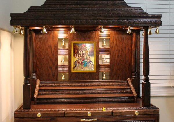 ADA Handicraft® Lord Shiva & Family Photo Frame for Wall and Pooja/Poster for Pooja/Religious Framed Painting for Worship (35 x 25) cm ,Wood ,Multicolor - Image 4