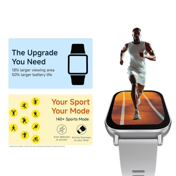 Redmi Watch 5 Active, 2" Display, Metal Body, 18 Day Battery, Bluetooth Calling, Advanced AI Noise Cancellation, Alexa, Black - Image 6