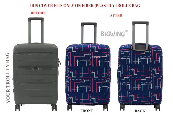 BIGWING Protective Cover in Polyester Fabric with Arrow Print | 28' Inch 75 cm Large Size | Hard Luggage Trolley Bag Cover (Fits Only On Fiber - Plastic Trolley Bag) - Image 6
