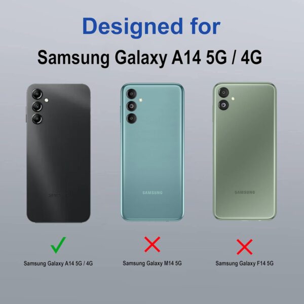 amazon basics Back Case Cover for Samsung Galaxy A14 5G (TPU + PC_Translucent Purple) - Image 3