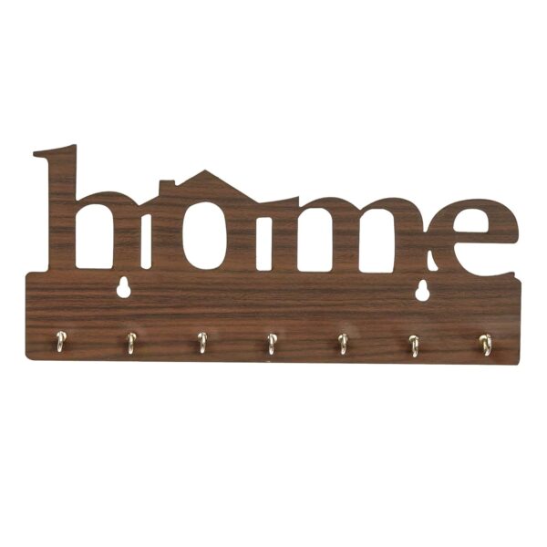Webelkart Premium Home Keys Wooden Key Holder (29 cm x 13.5 cm x 0.4 cm, Wood) 7 Hook - Decorative Items for Home Decor (Brown) - Image 6