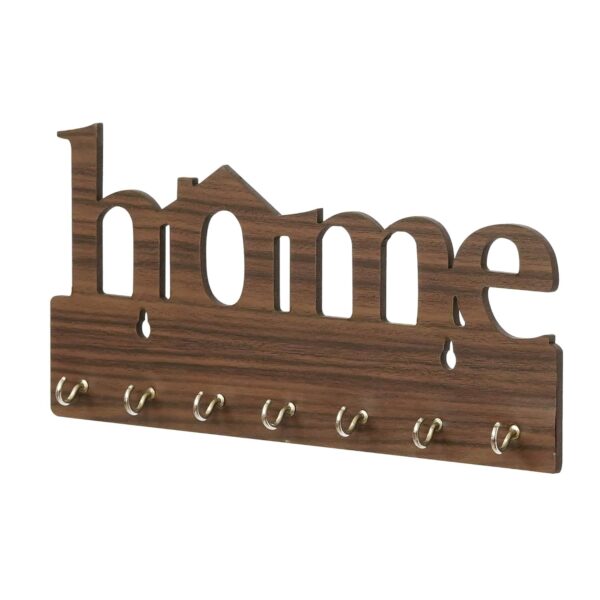 Webelkart Premium Home Keys Wooden Key Holder (29 cm x 13.5 cm x 0.4 cm, Wood) 7 Hook - Decorative Items for Home Decor (Brown) - Image 4