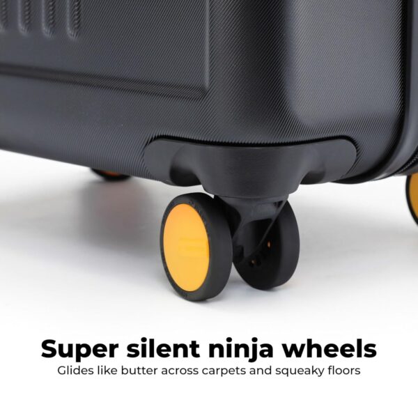 MOKOBARA The Transit Trolley Luggage|40L Capacity TSA Lock Silent Ninja Spinner Wheels Telescopic Handle Polycarbonate Hardshell|Ideal for Travel & Weekend Getaways (Small Black 2.0 Cabin) - Image 3