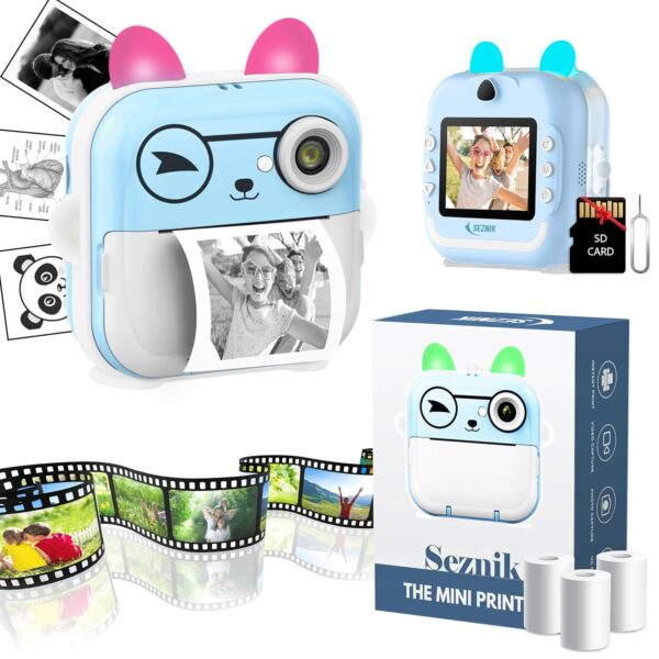 Mini Camera Printer, Click Photo Print, Inkless Bluetooth HD Print | Compatible with Android, iOS Mobile. Instant Print Pictures, Labels | 1 Year Warranty by SEZNIK (Mini-B40-Blue) - Image 2