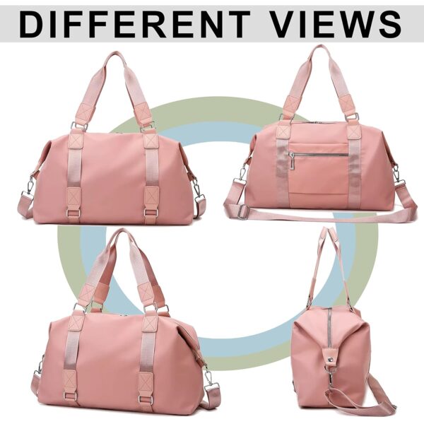 Storite Nylon 47 Cm Travel Duffle Bag, Sports Shoulder Bag for Women with Wet Pocket Weekender Overnight Luggage Bag - (Pink, 47 x 16 x 30 Cm) - Image 10