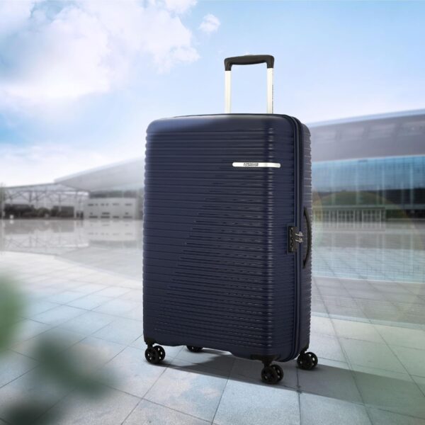 American Tourister Liftoff 79 CM Large Check-in Polypropylene (PP) Hard 8 Wheels Spinner Luggage/Suitcase/Trolley Bag for Travel (Mid Blue) - Image 7