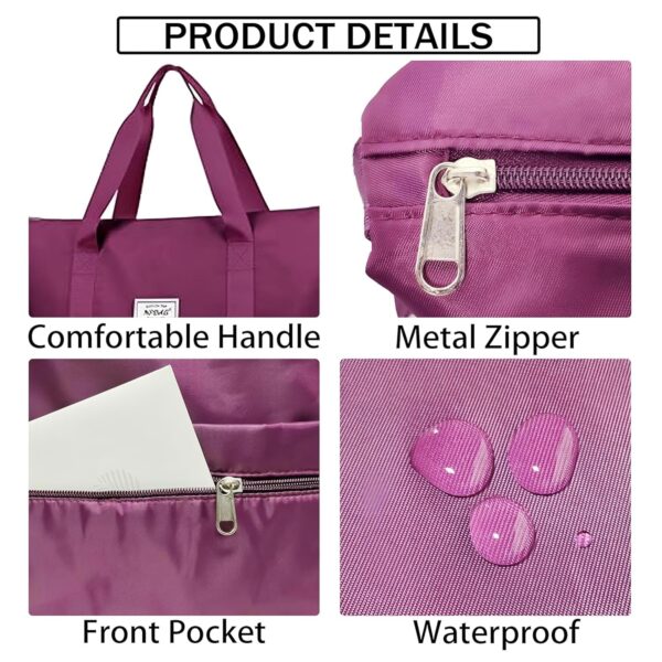 Travel Bags 41 Liter Expandable for Women,Duffle Bags with Wheels and Handle for Women Luggage,Foldable Vanity Traveling Companion Hand Bag for Ladies Personal Items Large Weekend (Wine) - Image 6