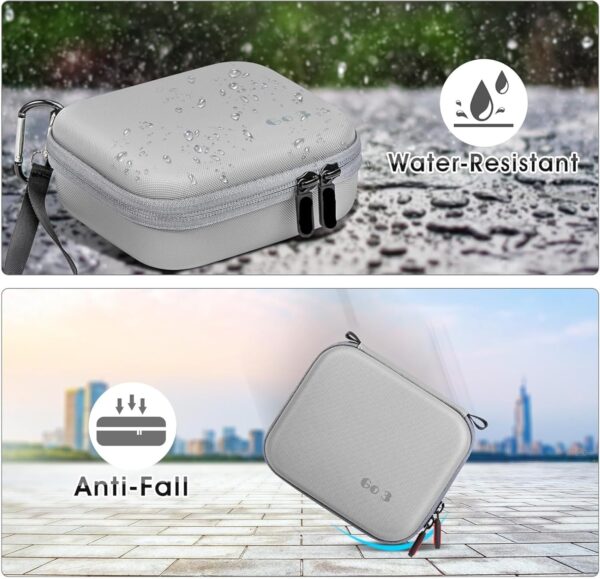 Careflection Polyurethane Carrying Case for Insta360 Go 3,Waterproof + Dustproof Storage Bag Double Layer Hand Carrying Box Portable Safe Travel Protector Fits Action Camera,Combo Kit,Cards-Grey - Image 4