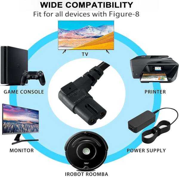 Storite 1.5Mtr 2-pin L-Shape Universal Replacement AC Power Cord Cable Wire for Printer, Laptop PC Notebook Computer - Image 6