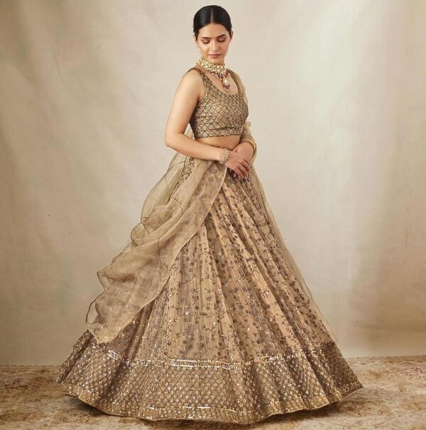TRENDMALLS Women's Net Sequin Embroidery Lehenga Choli with Dupatta |Bridal Party Stylish Wedding Lehenga Choli for women - Image 4