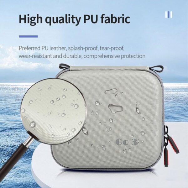 Careflection Polyurethane Carrying Case for Insta360 Go 3,Waterproof + Dustproof Storage Bag Double Layer Hand Carrying Box Portable Safe Travel Protector Fits Action Camera,Combo Kit,Cards-Grey - Image 9