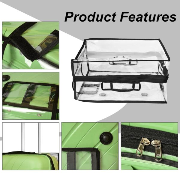 AQBAH 24inch Clear PVC Suitcase Zippered Dustproof Protective Cover for Wheeled Luggage Trolley Transparent Luggage Protecto(58 x 29 x 41 cm) - Image 5