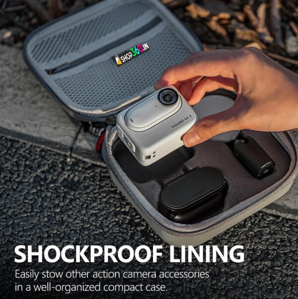 Careflection Polyurethane Carrying Case for Insta360 Go 3,Waterproof + Dustproof Storage Bag Double Layer Hand Carrying Box Portable Safe Travel Protector Fits Action Camera,Combo Kit,Cards-Grey - Image 7