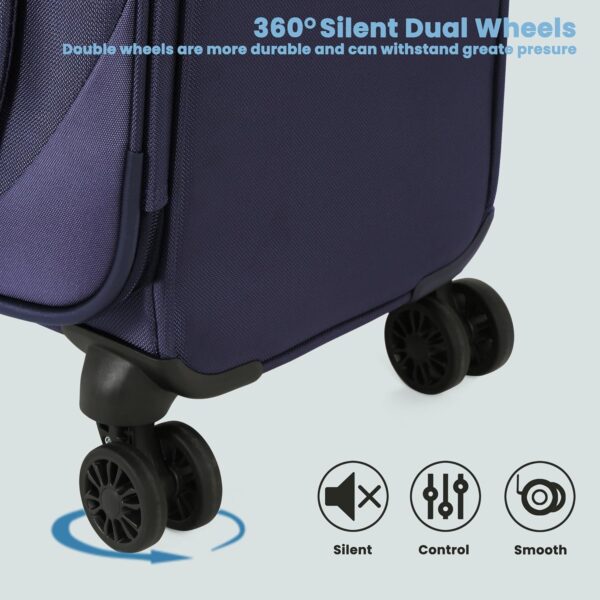 Delsey Paris Rami 78 cms Large Check-in Polyester Soft-sided 8 Wheels Spinner Luggage/Suitcase/Trolley Bag for travel (Blue) - Image 5