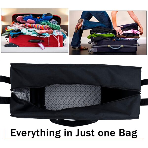 Storite Nylon 70 Cm Large Travel Duffle Bag Luggage Storage Trolley Bag Luggage Bag for Travel with Five Wheels & Front Transparent Pocket (Black, 70 x 27.5 x 45 cm) - Image 8