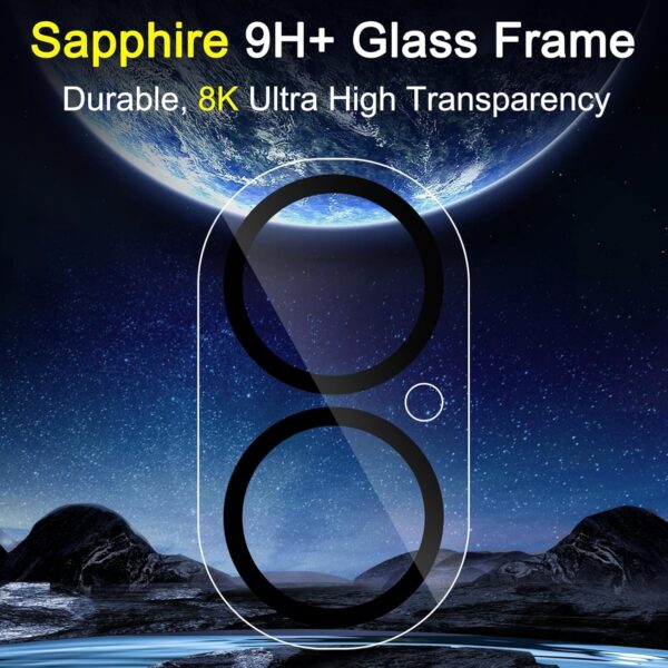 Amazon Brand - Solimo Tempered Glass Camera Lens Protector for iPhone 16 | 9H Rated Hardness | Aviation Aluminium Camera Protection | 99.99% Transparent - Image 5