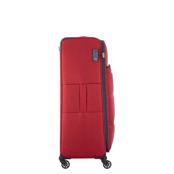 Delsey Easy Trip Polyester 78 Cm 4 Wheels Red Large Soft Body Suitcase - Image 4