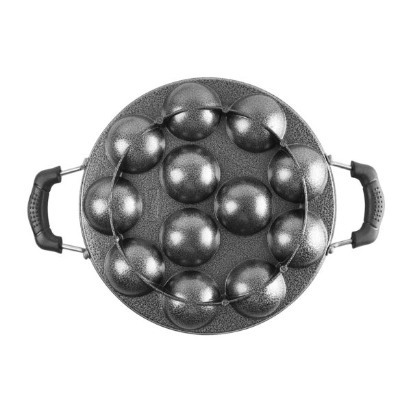 CELLO Non-Stick 12 Cavity Grill Appam Patra 2 Side Handle with Stainless Steel Lid | Appam Maker | Appam Patra | Appam pan | Litti Maker | Appe Stand - Image 7